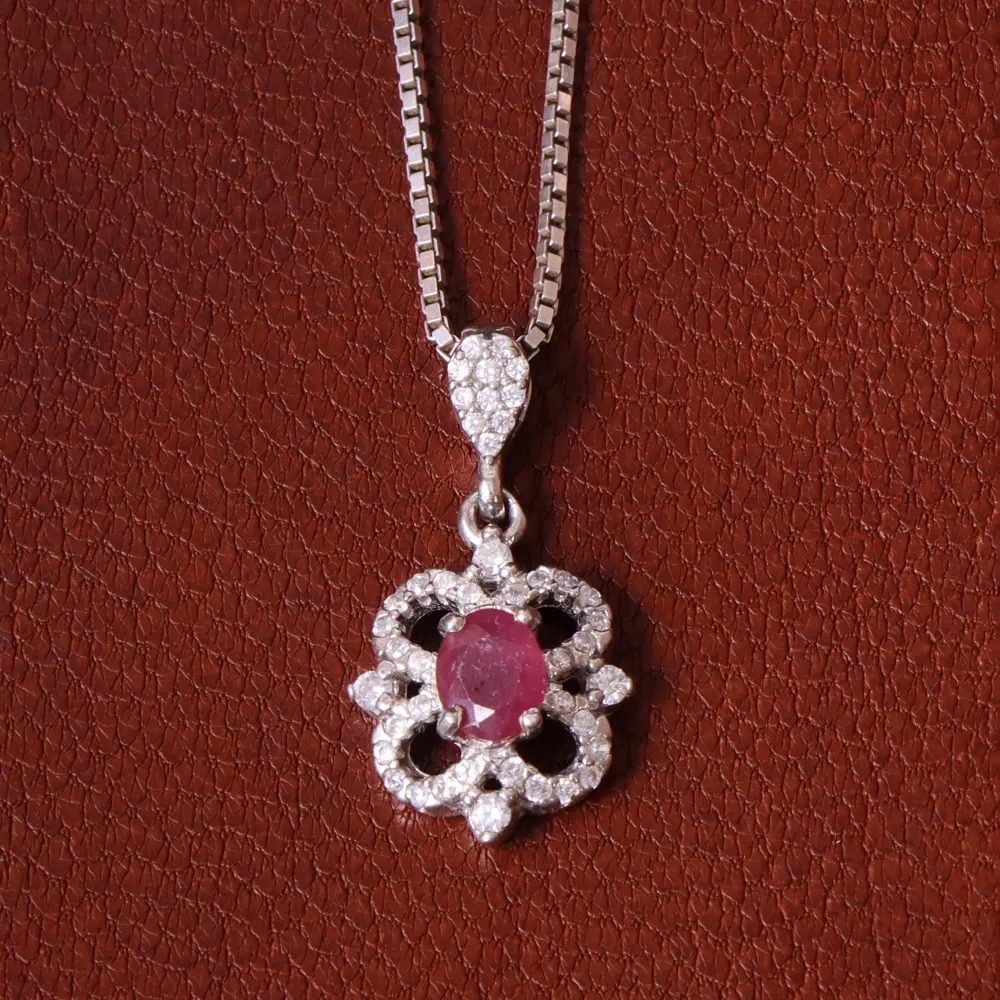 گردنبند یاقوت سرخ زنانه کد 32214