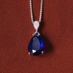 گردنبند طرح یاقوت کبود زنانه کد 32233