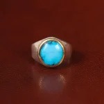 انگشتر فیروزه عجمی مردانه کد 31110