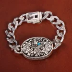 دستبند فیروزه مردانه کد 31678