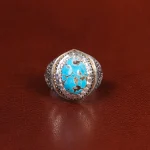 انگشتر فیروزه شجری مردانه کد 31722