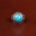 انگشتر فیروزه شجری مردانه کد 31724