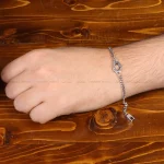 دستبند نقره مردانه کد 31736