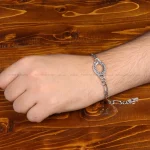 دستبند نقره مردانه کد 31738