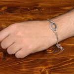 دستبند نقره مردانه کد 31739