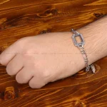 دستبند نقره مردانه کد 31740