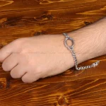 دستبند نقره مردانه کد 31742