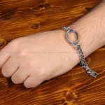 دستبند نقره مردانه کد 31745