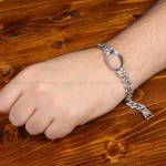 دستبند نقره مردانه کد 31746