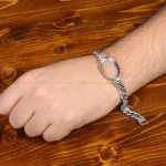 دستبند نقره مردانه کد 31748