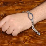 دستبند نقره مردانه کد 31750