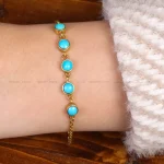 دستبند فیروزه زنانه کد 31757