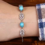 دستبند فیروزه زنانه کد 31766