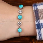 دستبند فیروزه زنانه کد 31767