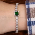 دستبند طرح زمرد زنانه کد 31776