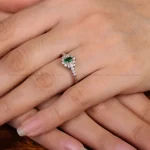 انگشتر طرح زمرد زنانه کد 31799