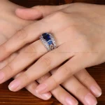 انگشتر طرح یاقوت کبود زنانه کد 31819