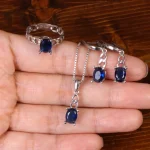 نیم ست طرح یاقوت کبود زنانه کد 31863