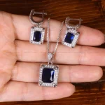 نیم ست طرح یاقوت کبود زنانه کد 31865