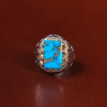 انگشتر فیروزه شجری مردانه کد 31951