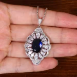 گردنبند طرح یاقوت کبود زنانه کد 31952