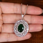 گردنبند طرح زمرد زنانه کد 31954