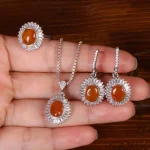 نیم ست عقیق زنانه کد 31965