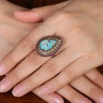 انگشتر فیروزه شجری زنانه کد 31973