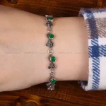 دستبند زمرد زنانه کد 31989