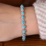 دستبند فیروزه زنانه کد 32043