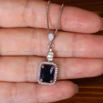 گردنبند طرح یاقوت کبود زنانه کد 32150