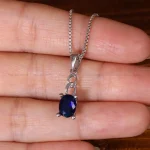 گردنبند طرح یاقوت کبود زنانه کد 32157