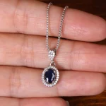 گردنبند یاقوت کبود زنانه کد 32158