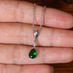 گردنبند طرح زمرد زنانه کد 32164