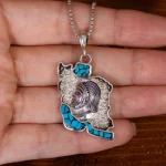 گردنبند فیروزه کوب طرح ایران کد 32191