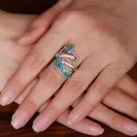 انگشتر فیروزه کوب طرح ایران کد 32193