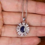 گردنبند یاقوت کبود زنانه کد 32199