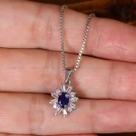 گردنبند یاقوت کبود زنانه کد 32200