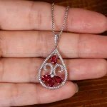 گردنبند طرح یاقوت سرخ زنانه کد 32209
