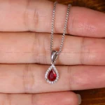 گردنبند طرح یاقوت سرخ زنانه کد 32212