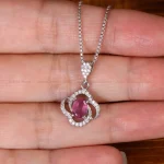 گردنبند یاقوت سرخ زنانه کد 32213