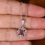 گردنبند یاقوت سرخ زنانه کد 32214