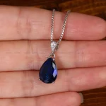 گردنبند طرح یاقوت کبود زنانه کد 32233