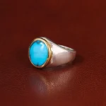 انگشتر فیروزه عجمی مردانه کد 31110