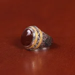 انگشتر عقیق مردانه کد 31708