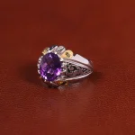 انگشتر آمیتیست مردانه کد 31712