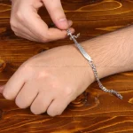 دستبند نقره مردانه کد 31737