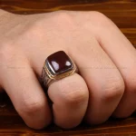 انگشتر عقیق مردانه کد 31694