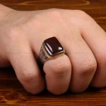انگشتر عقیق مردانه کد 31696