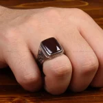 انگشتر عقیق مردانه کد 31697